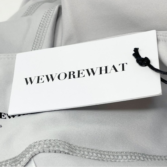 WE WORE WHAT Women’s LACE-UP LEGGING Activewear Light Gray Brushed Poly Sz L - Picture 11 of 11